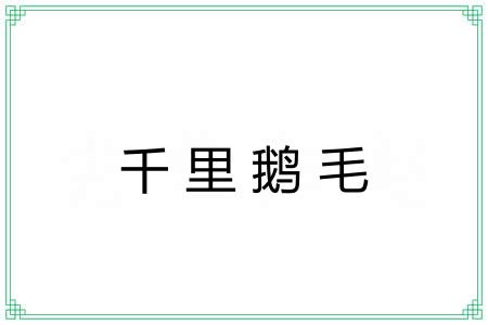 千里鹅毛 千里鹅毛