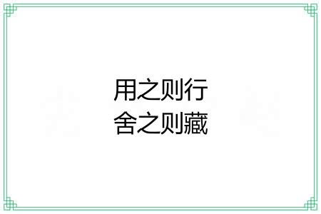 用之则行舍之则藏